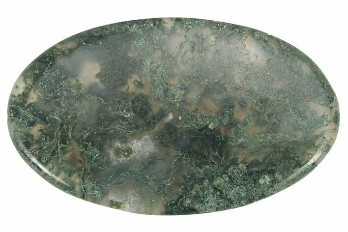 Polished Moss Agate Oval Cabochon - Indonesia #228490